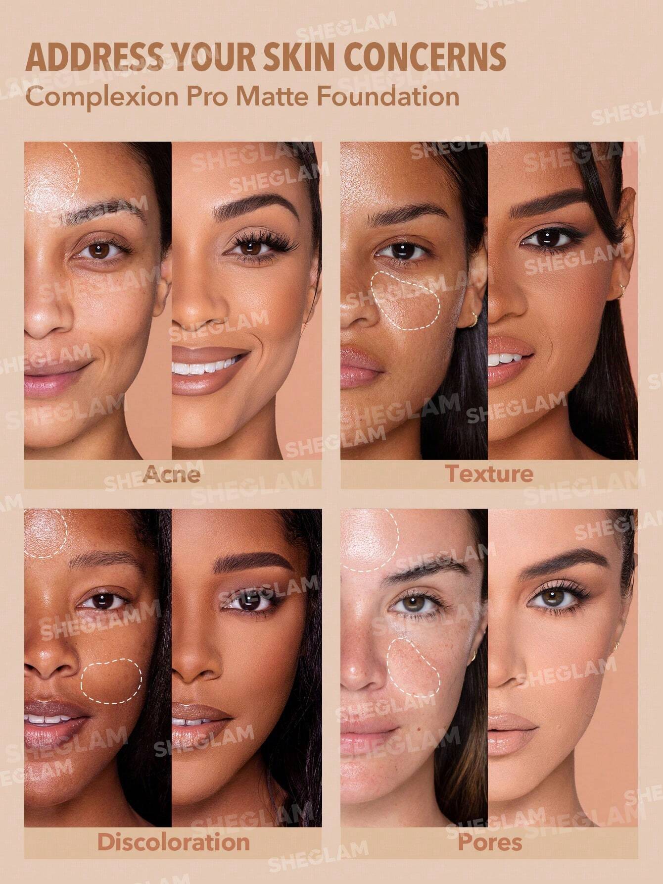 SHEGLAM BASE COMPLEXION PRO LONG LASTING BREATHABLE MATTE FOUNDATION