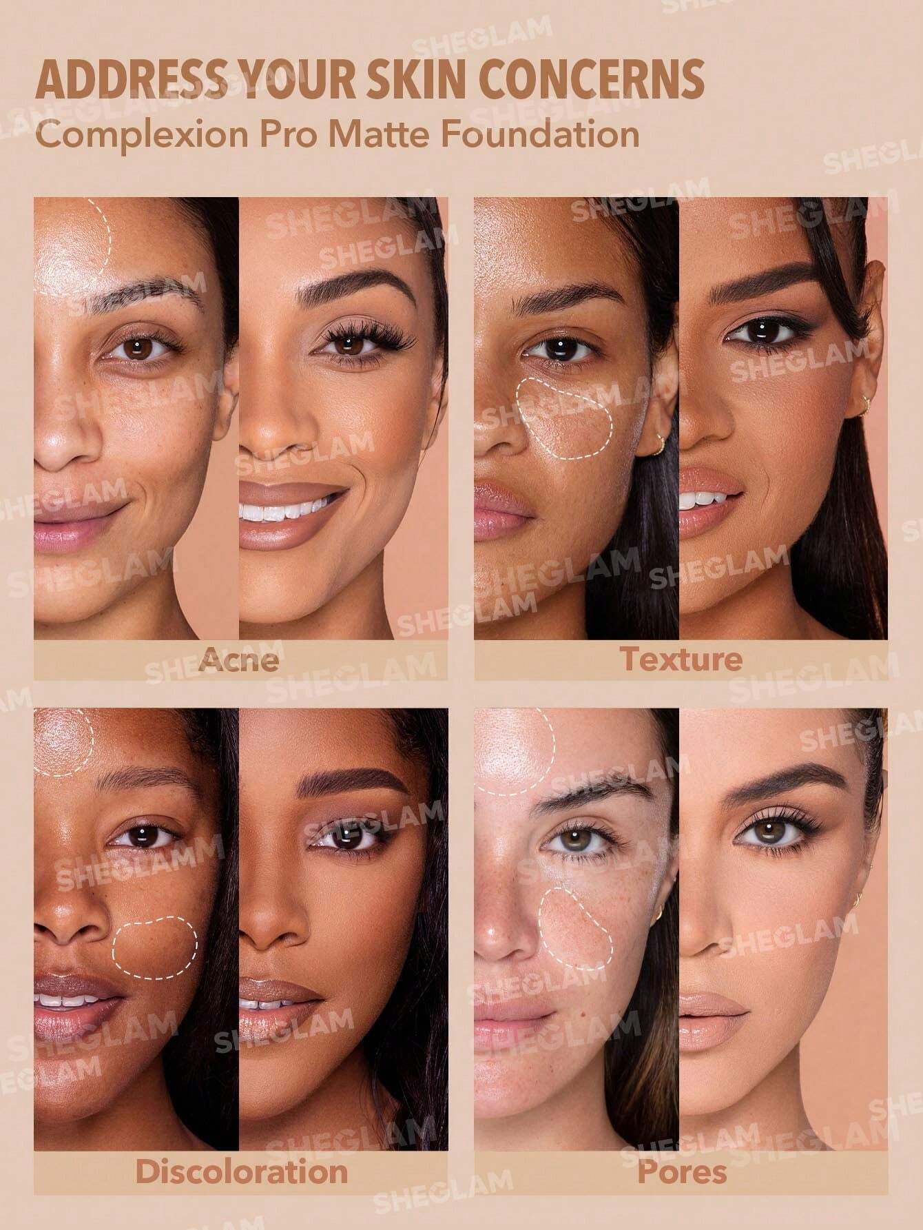 SHEGLAM BASE COMPLEXION PRO LONG LASTING BREATHABLE MATTE FOUNDATION