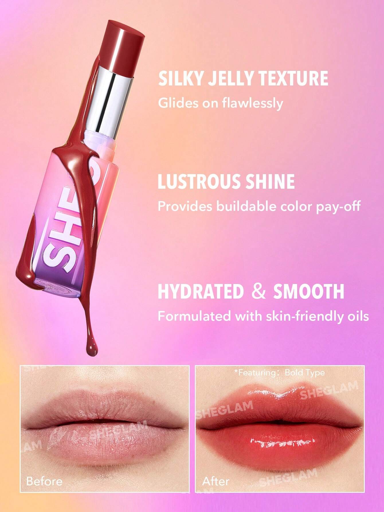 SHEGLAM MIRROR KISS HIGH-SHINE LIPSTICK