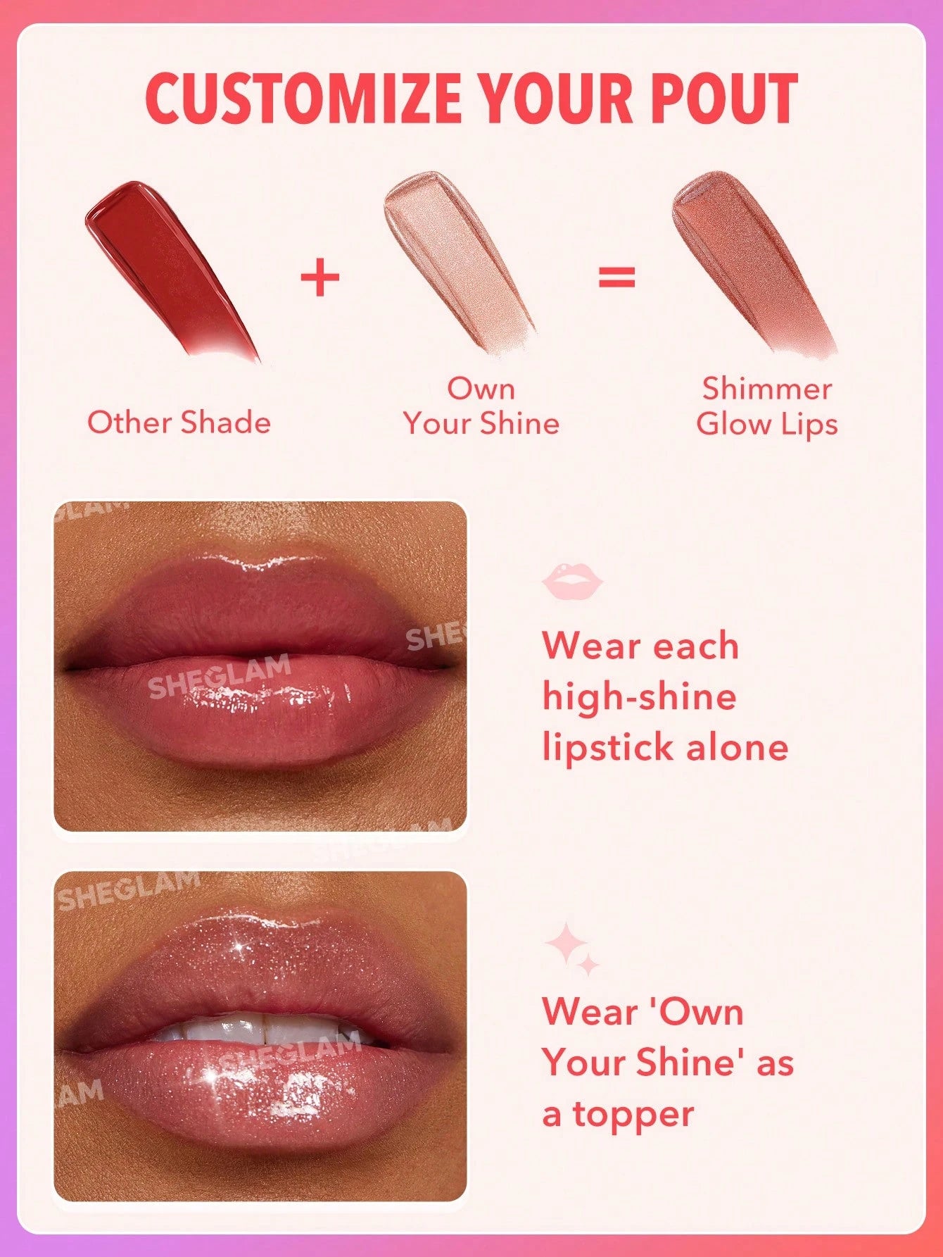 SHEGLAM MIRROR KISS HIGH-SHINE LIPSTICK
