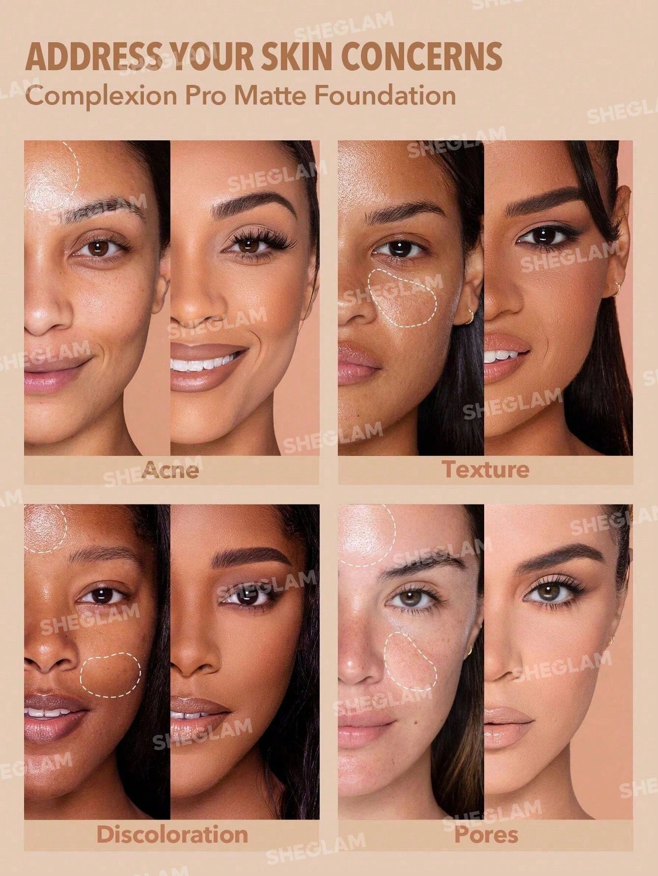SHEGLAM BASE COMPLEXION PRO LONG LASTING BREATHABLE MATTE FOUNDATION