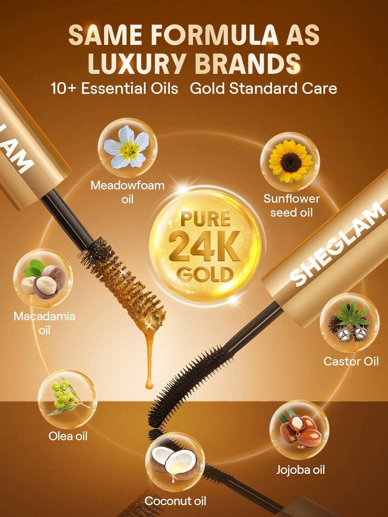 SHEGLAM Mascara de pestañas All in One 24k Multi efecto