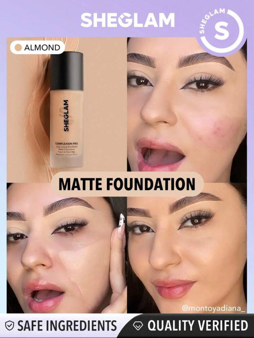 SHEGLAM BASE COMPLEXION PRO LONG LASTING BREATHABLE MATTE FOUNDATION
