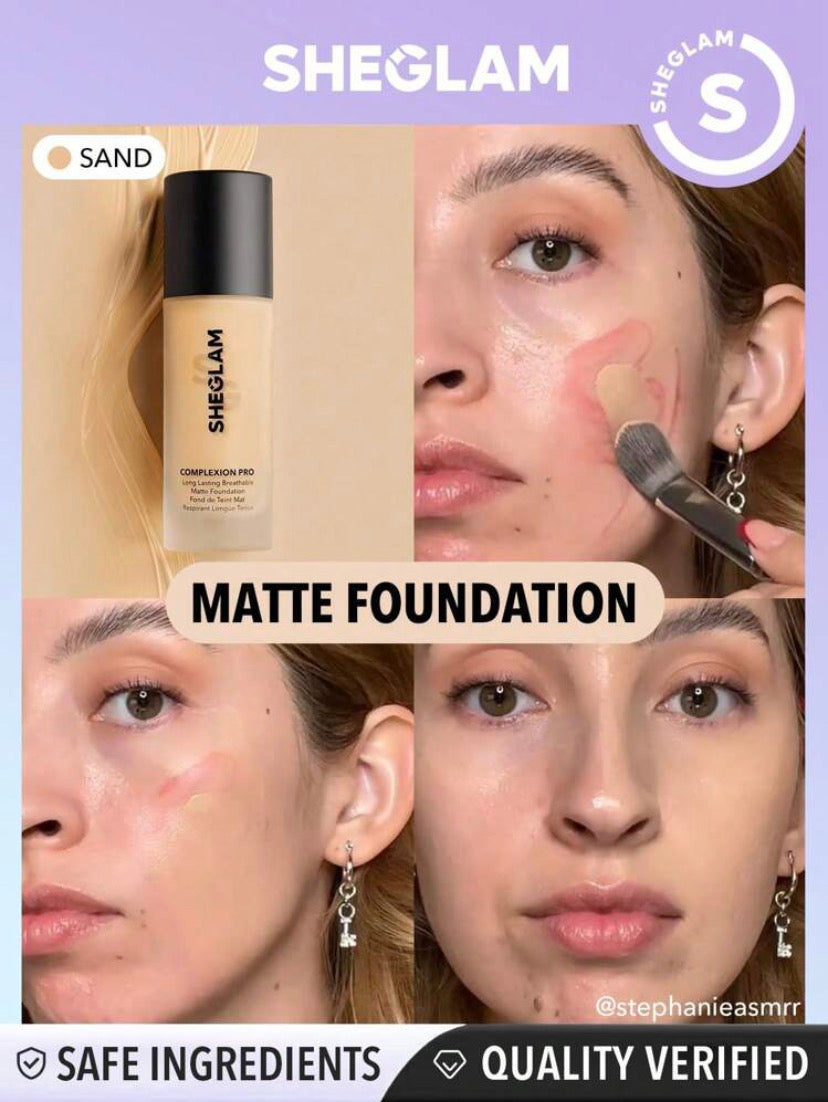 SHEGLAM BASE COMPLEXION PRO LONG LASTING BREATHABLE MATTE FOUNDATION