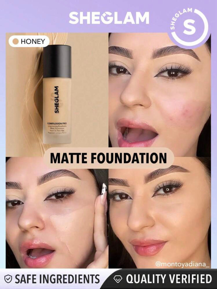 SHEGLAM BASE COMPLEXION PRO LONG LASTING BREATHABLE MATTE FOUNDATION
