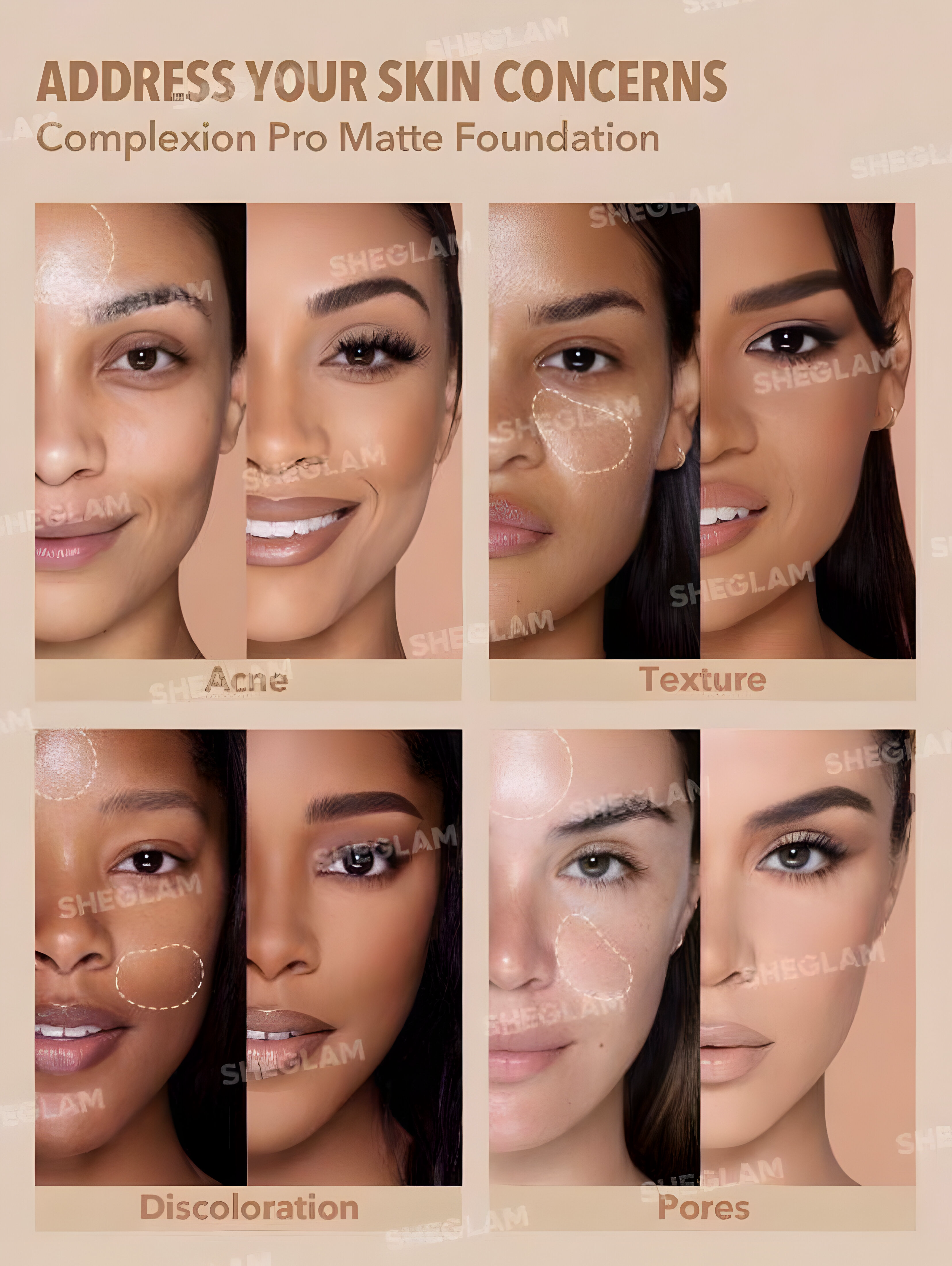 SHEGLAM BASE COMPLEXION PRO LONG LASTING BREATHABLE MATTE FOUNDATION