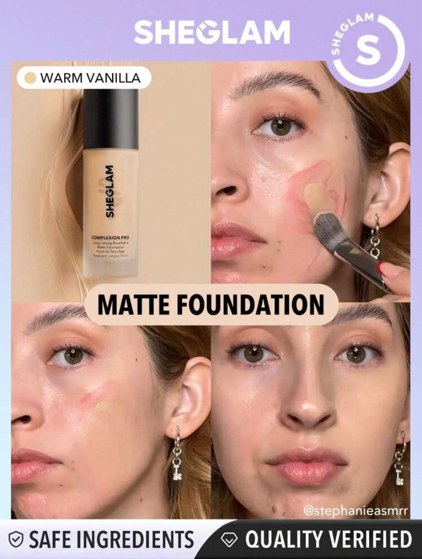 SHEGLAM BASE COMPLEXION PRO LONG LASTING BREATHABLE MATTE FOUNDATION