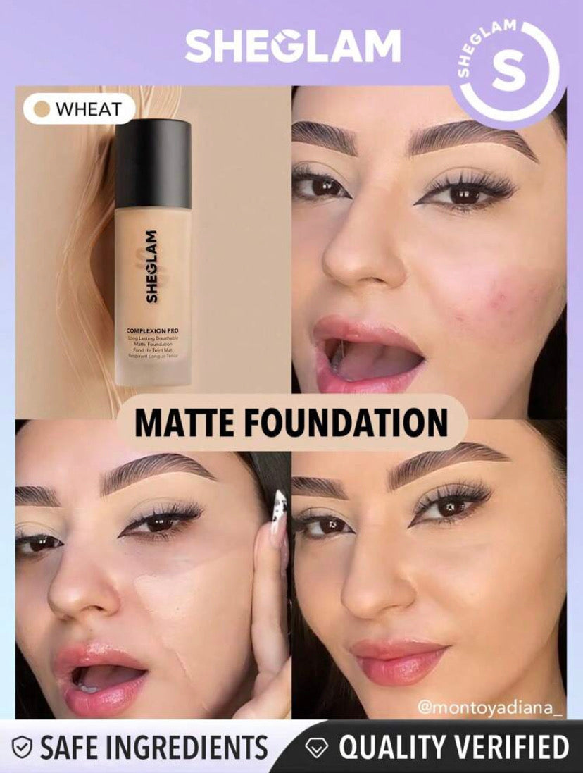 SHEGLAM BASE COMPLEXION PRO LONG LASTING BREATHABLE MATTE FOUNDATION
