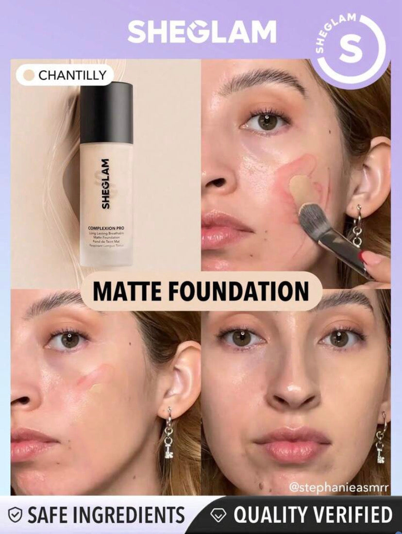 SHEGLAM BASE COMPLEXION PRO LONG LASTING BREATHABLE MATTE FOUNDATION