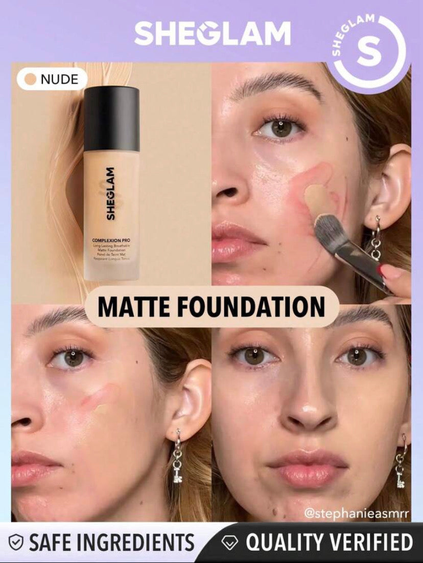 SHEGLAM BASE COMPLEXION PRO LONG LASTING BREATHABLE MATTE FOUNDATION