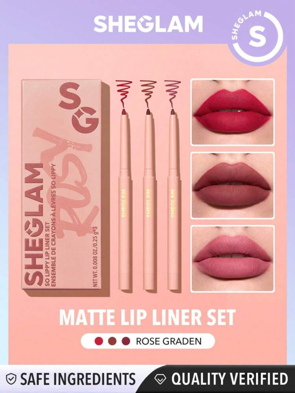 SHEGLAM SET DE DELINEADORES DE LABIOS SO LIPPY