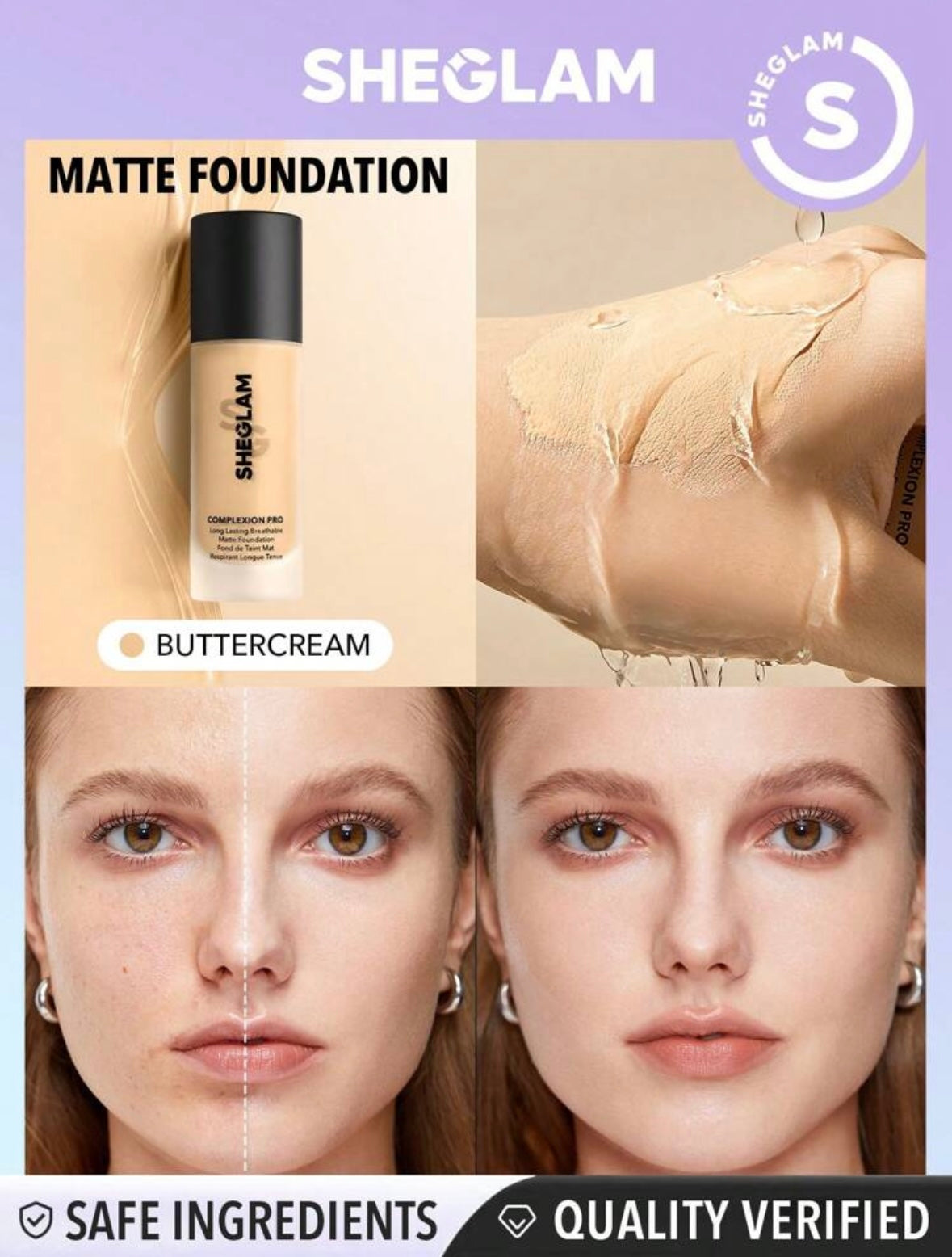SHEGLAM BASE COMPLEXION PRO LONG LASTING BREATHABLE MATTE FOUNDATION