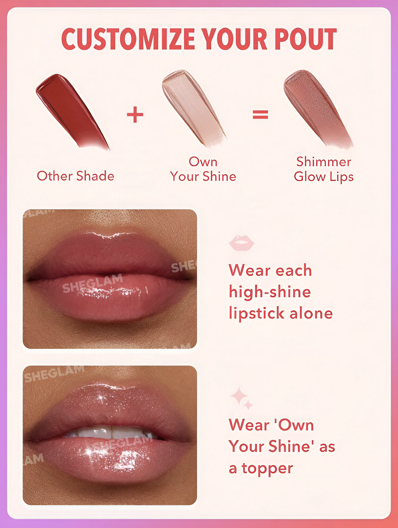SHEGLAM MIRROR KISS HIGH-SHINE LIPSTICK