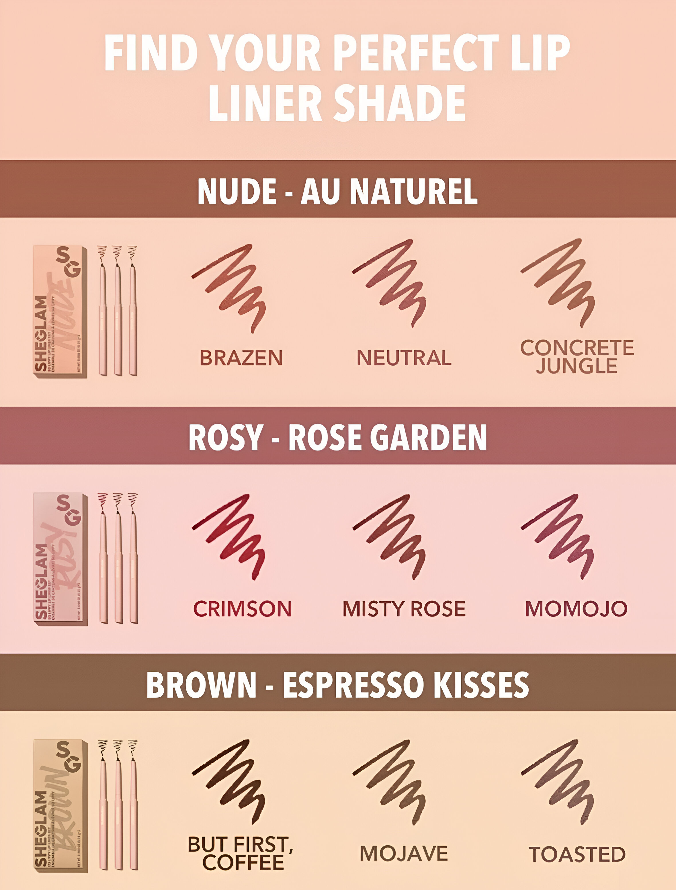 SHEGLAM SET DE DELINEADORES DE LABIOS SO LIPPY