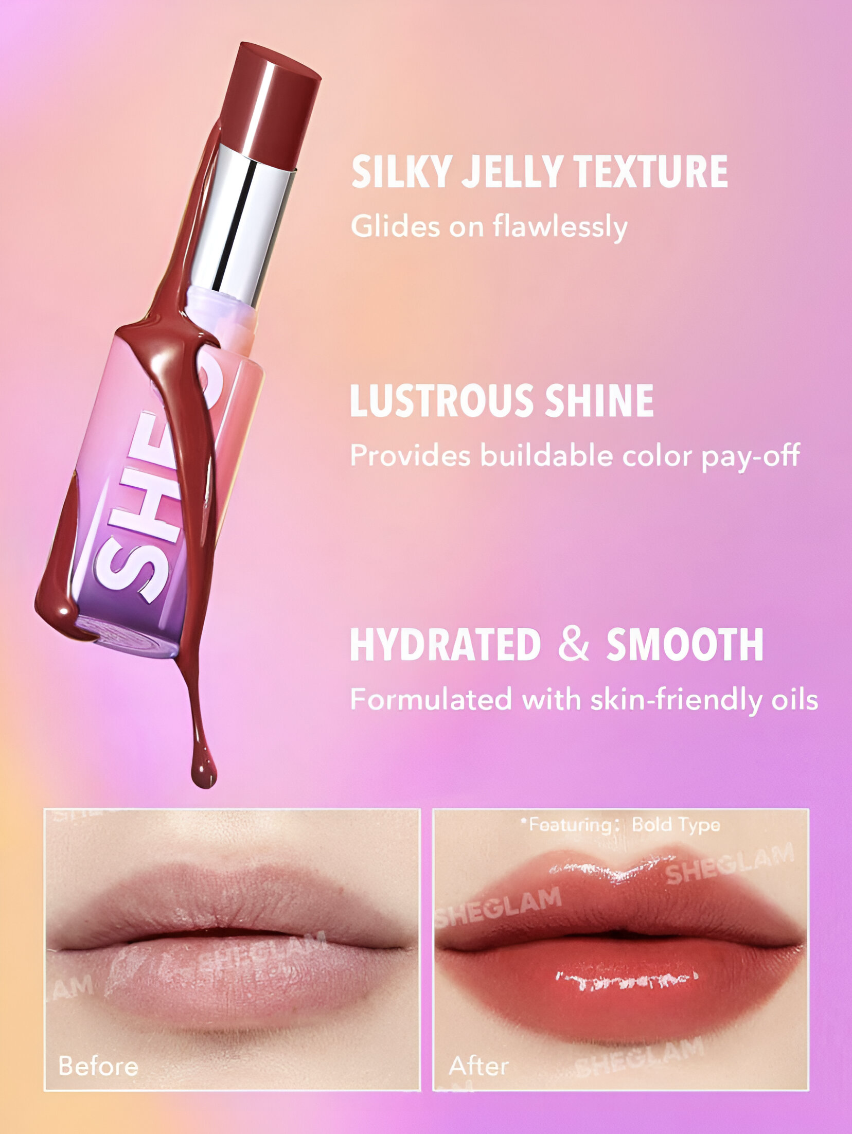 SHEGLAM MIRROR KISS HIGH-SHINE LIPSTICK