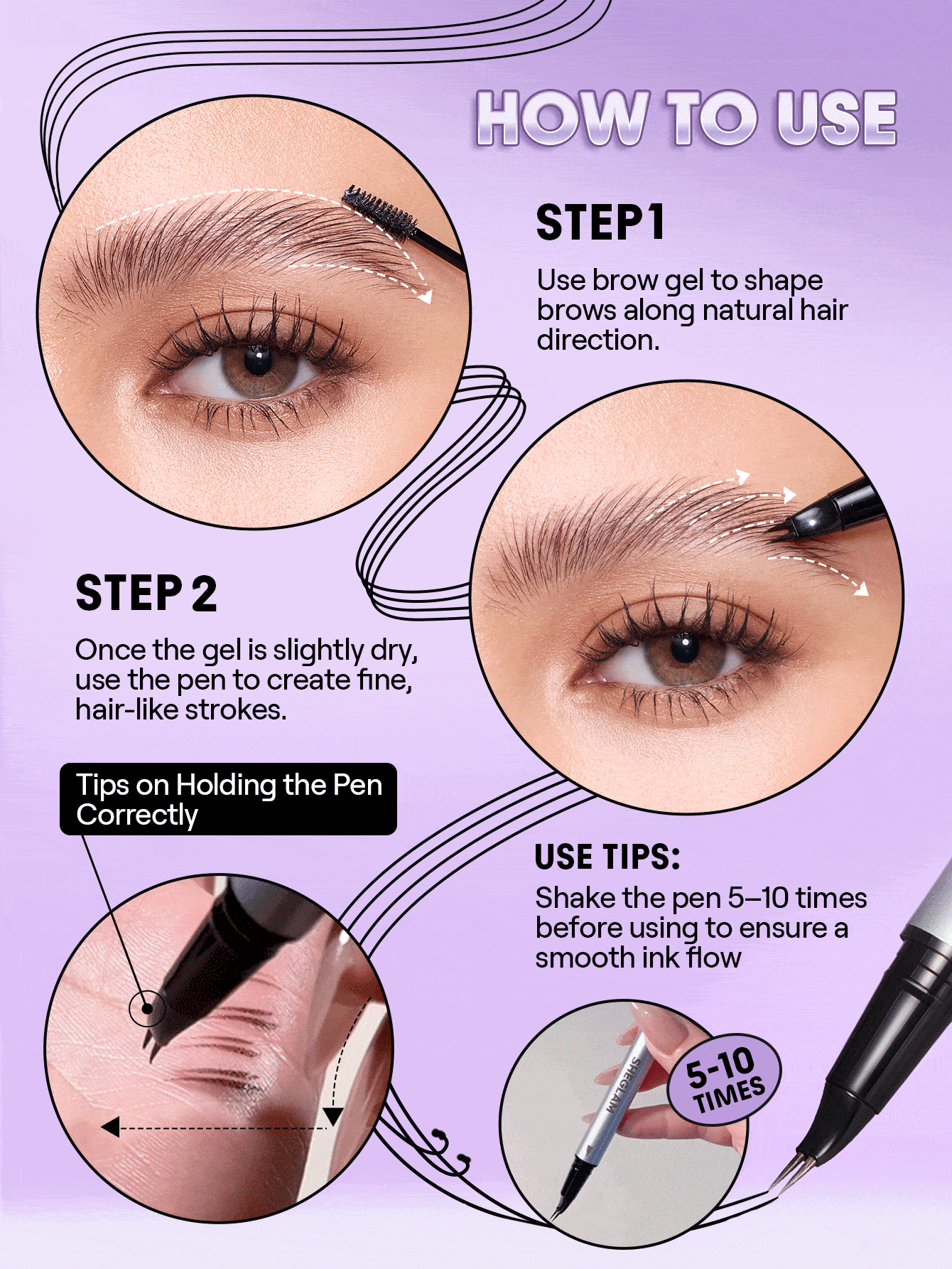 SHEGLAM Lápiz para cejas laminado Real Flow