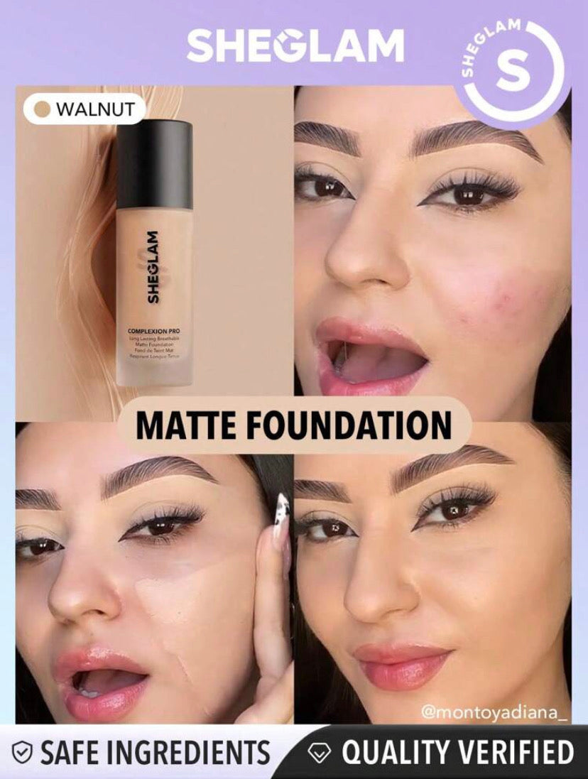 SHEGLAM BASE COMPLEXION PRO LONG LASTING BREATHABLE MATTE FOUNDATION