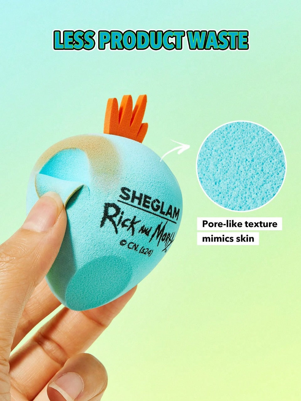 SHEGLAM RICK Y MORTY MR MEESEEKS ESPONJA DE MAQUILLAJE