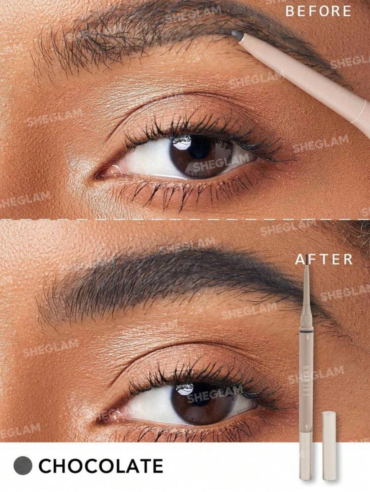 SHEGLAM LÁPIZ PARA CEJAS 2 EN 1 DE BROWS ON DEMAND