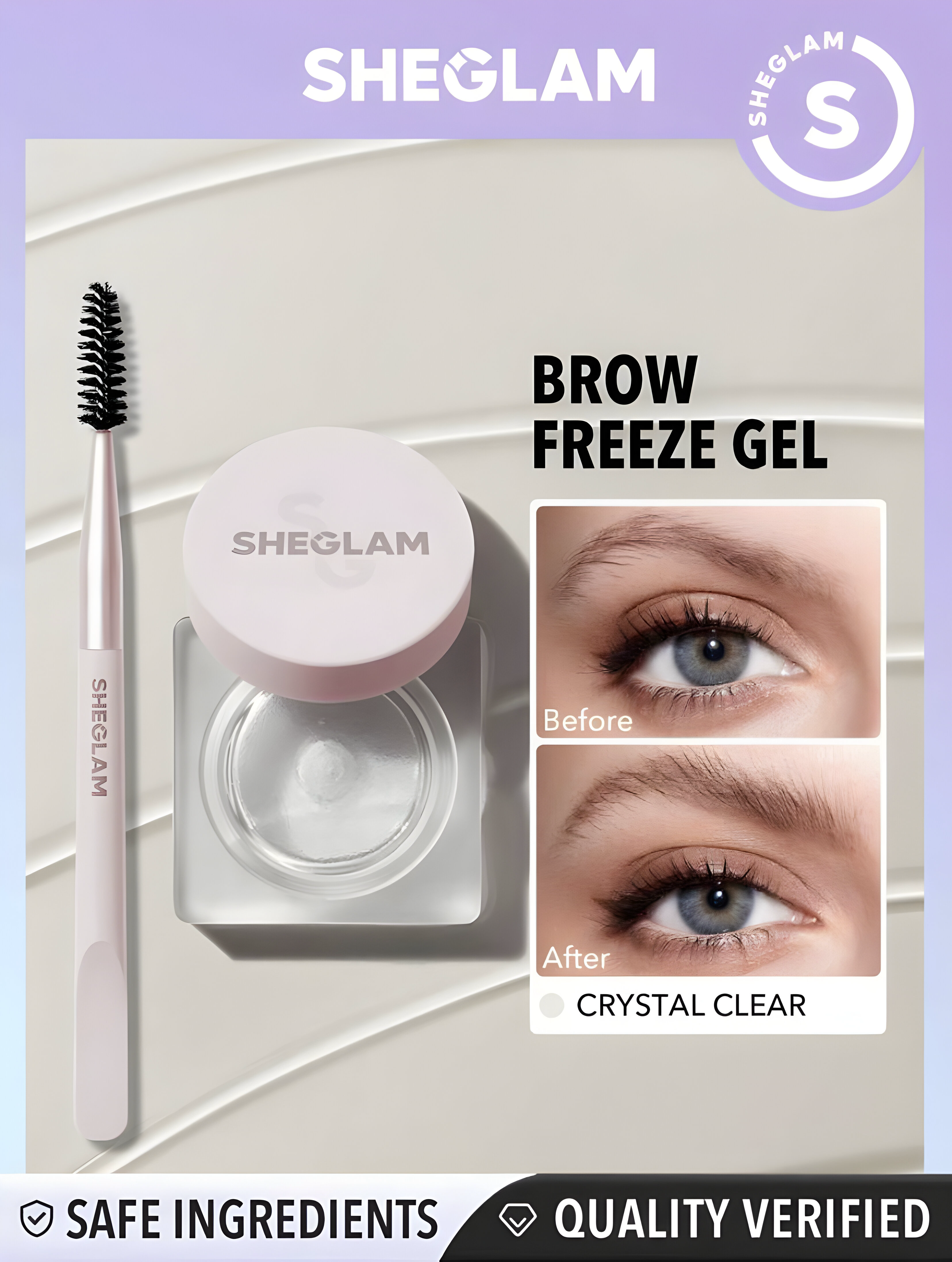 SHEGLAM FIJACIÓN DE CEJAS SET ME UP - CRYSTAL CLEAR