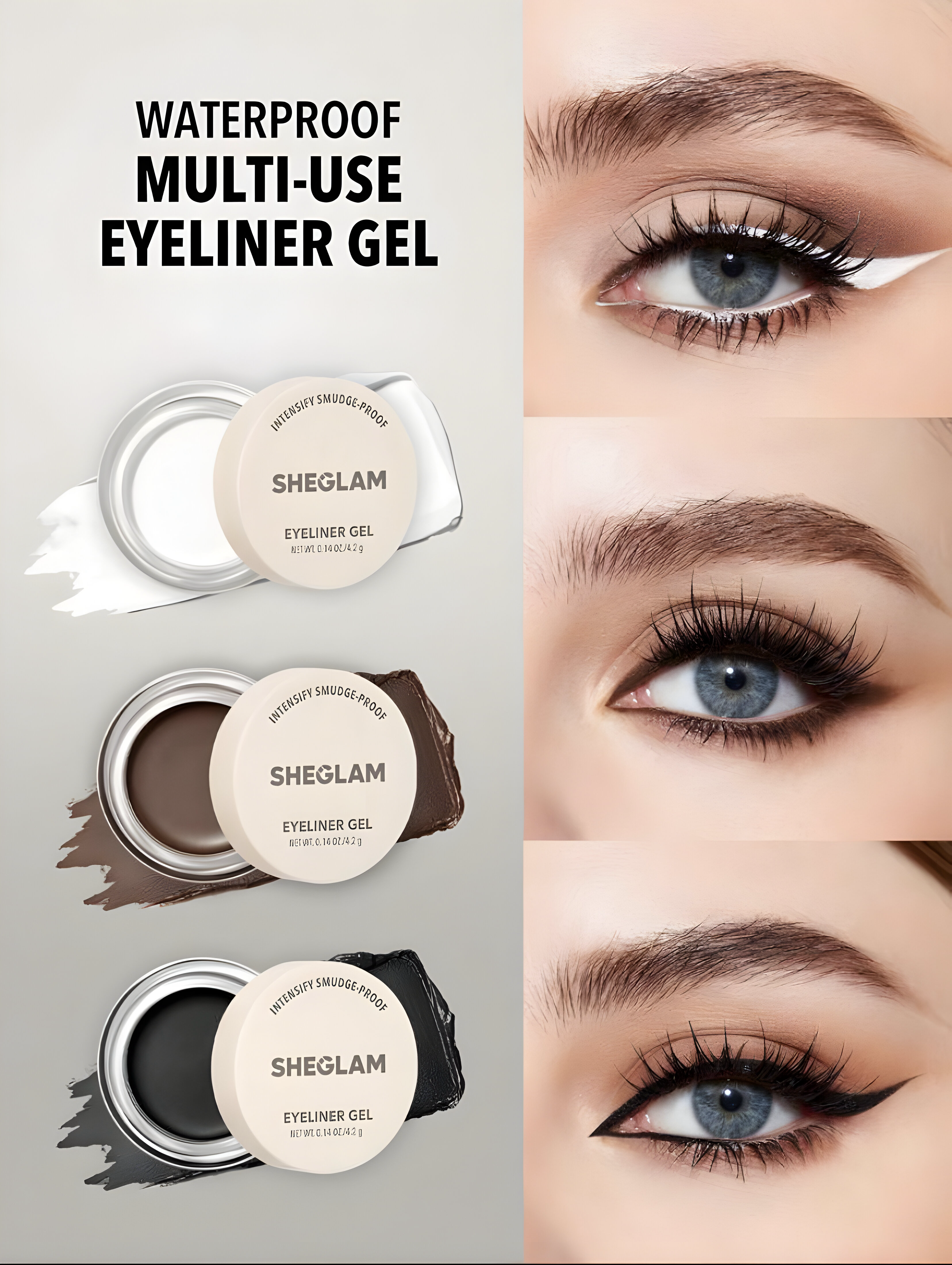 SHEGLAM GEL DELINEADOR DE OJOS A PRUEBA DE MANCHAS INTENSIFY