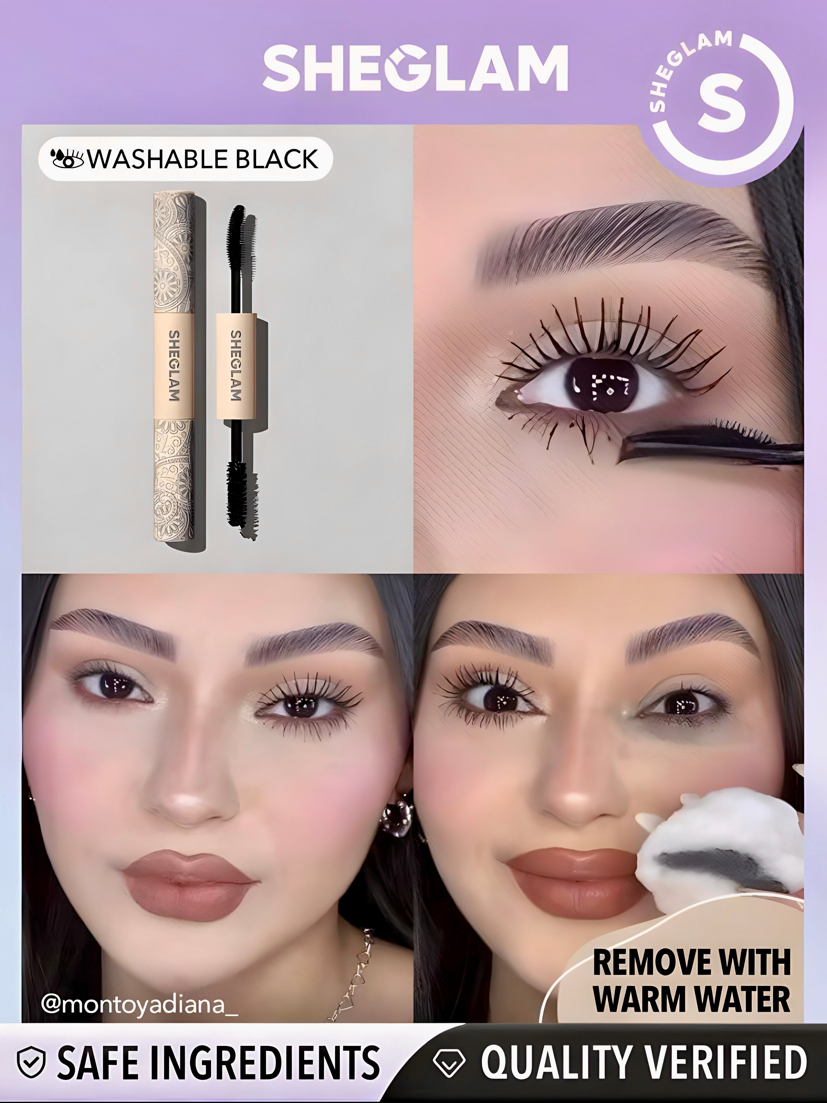 SHEGLAM MÁSCARA DE PESTAÑAS TODO EN UNO: VOLUMEN Y LONGITUD - NEGRO REMOVIBLE