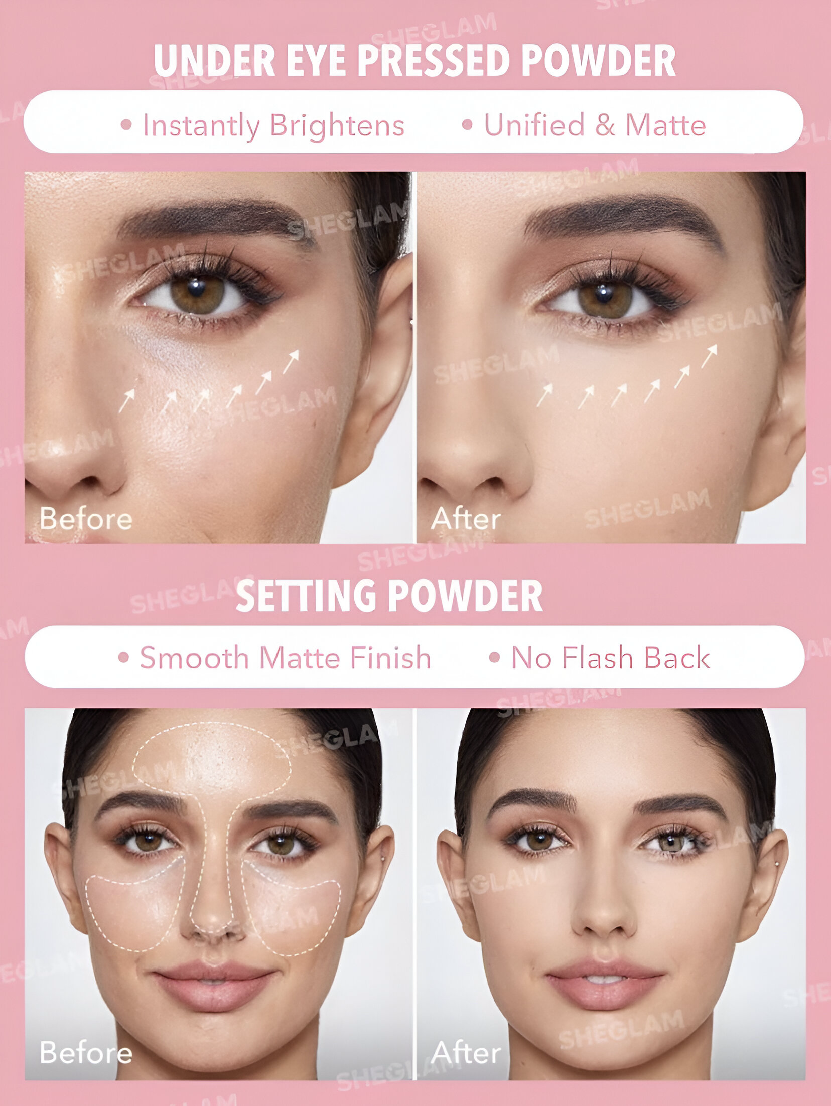 SHEGLAM POLVO FIJADOR DUO PARA ROSTRO Y OJOS INSTA-READY