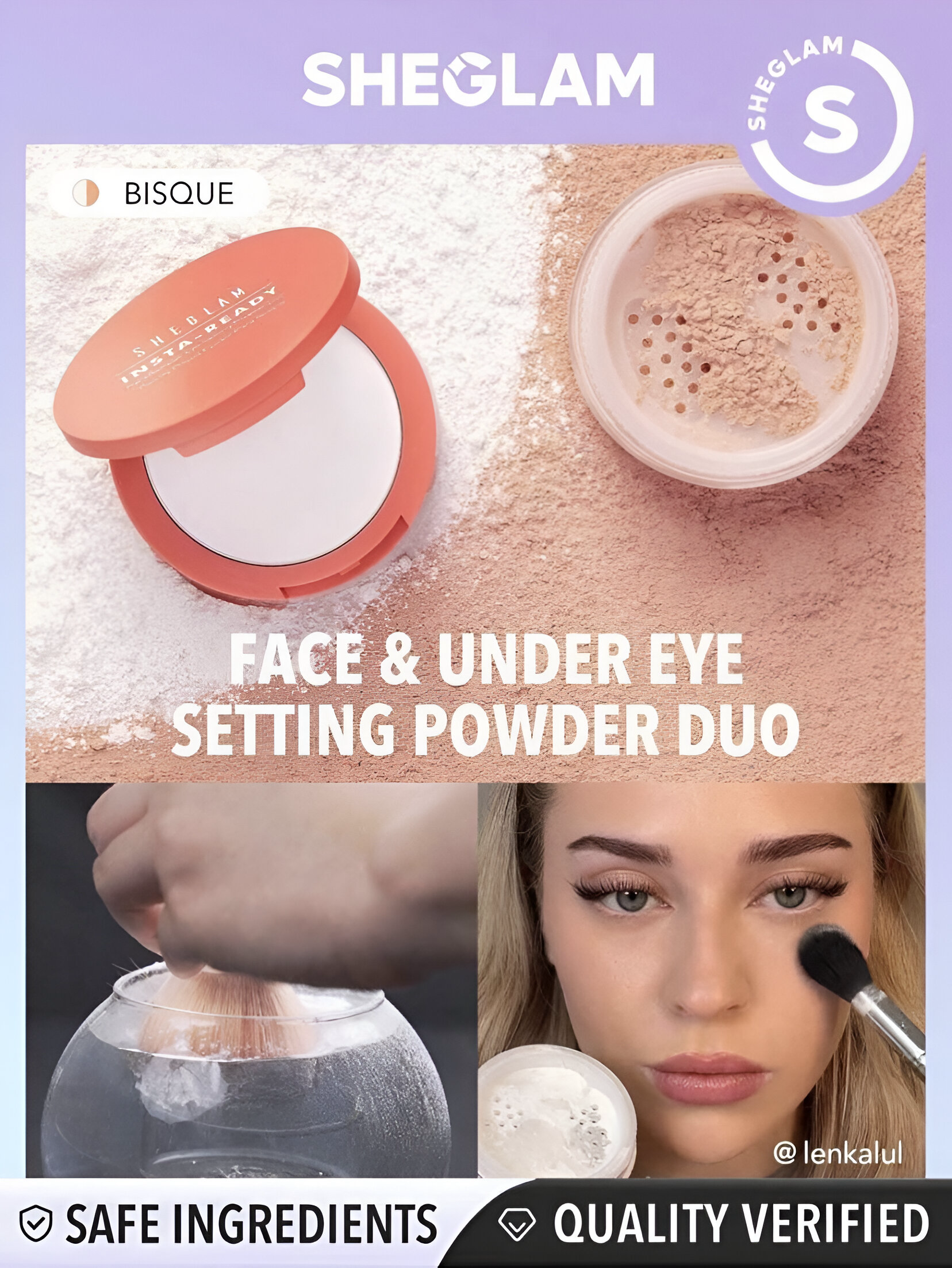 SHEGLAM POLVO FIJADOR DUO PARA ROSTRO Y OJOS INSTA-READY