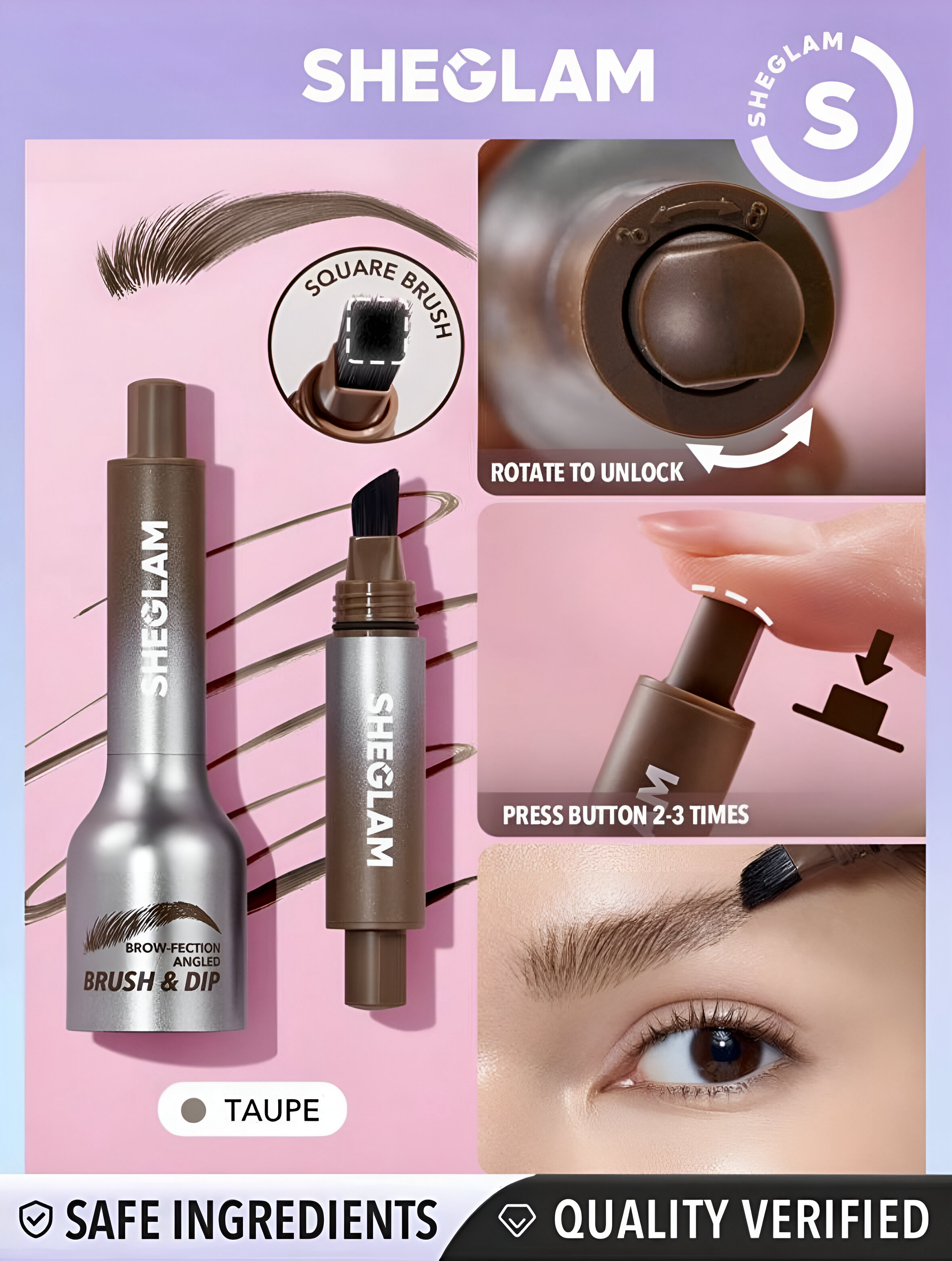 SHEGLAM PINCEL ANGULAR PARA CEJAS BROW-FECTION & DIP