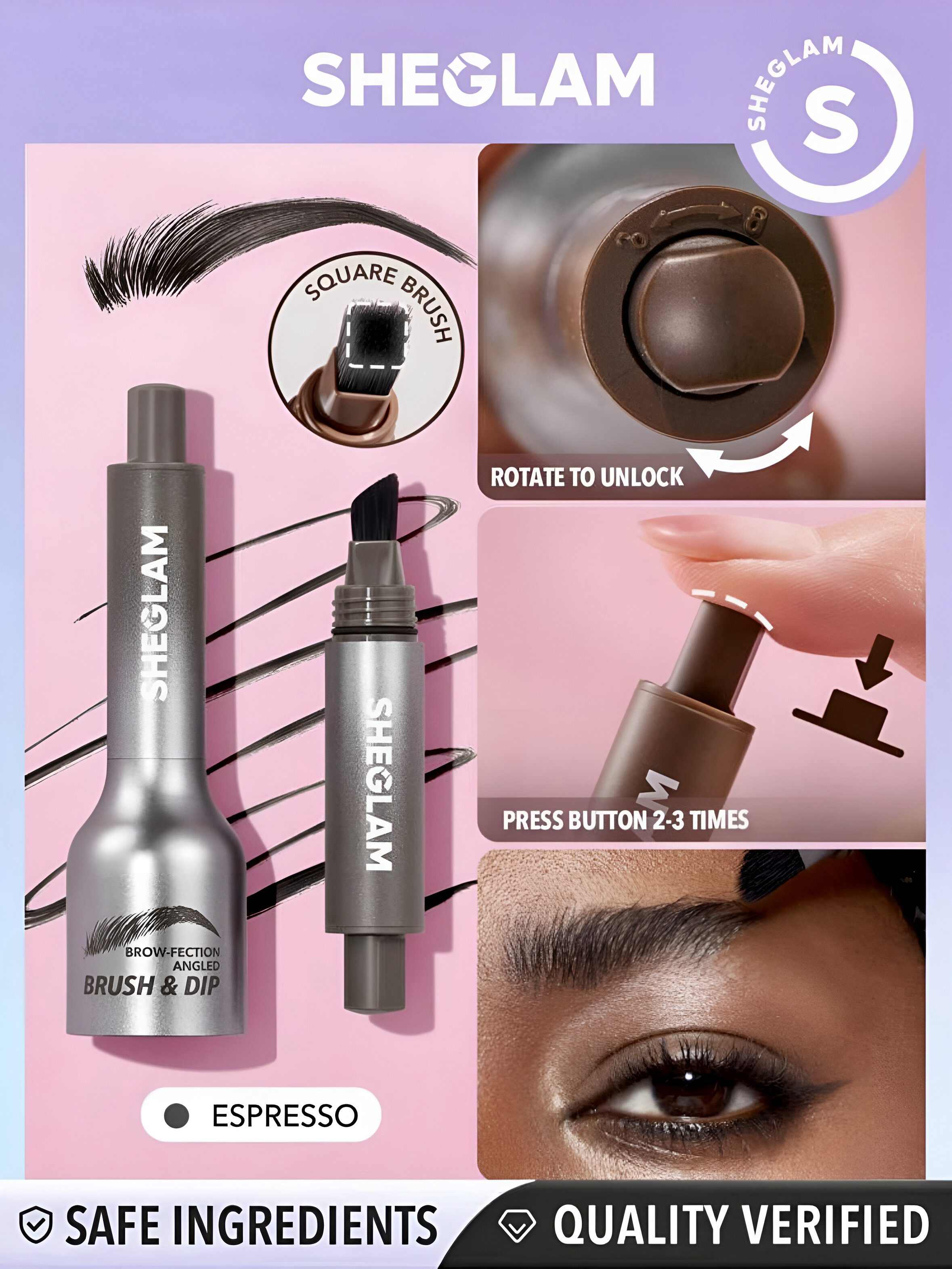 SHEGLAM PINCEL ANGULAR PARA CEJAS BROW-FECTION & DIP