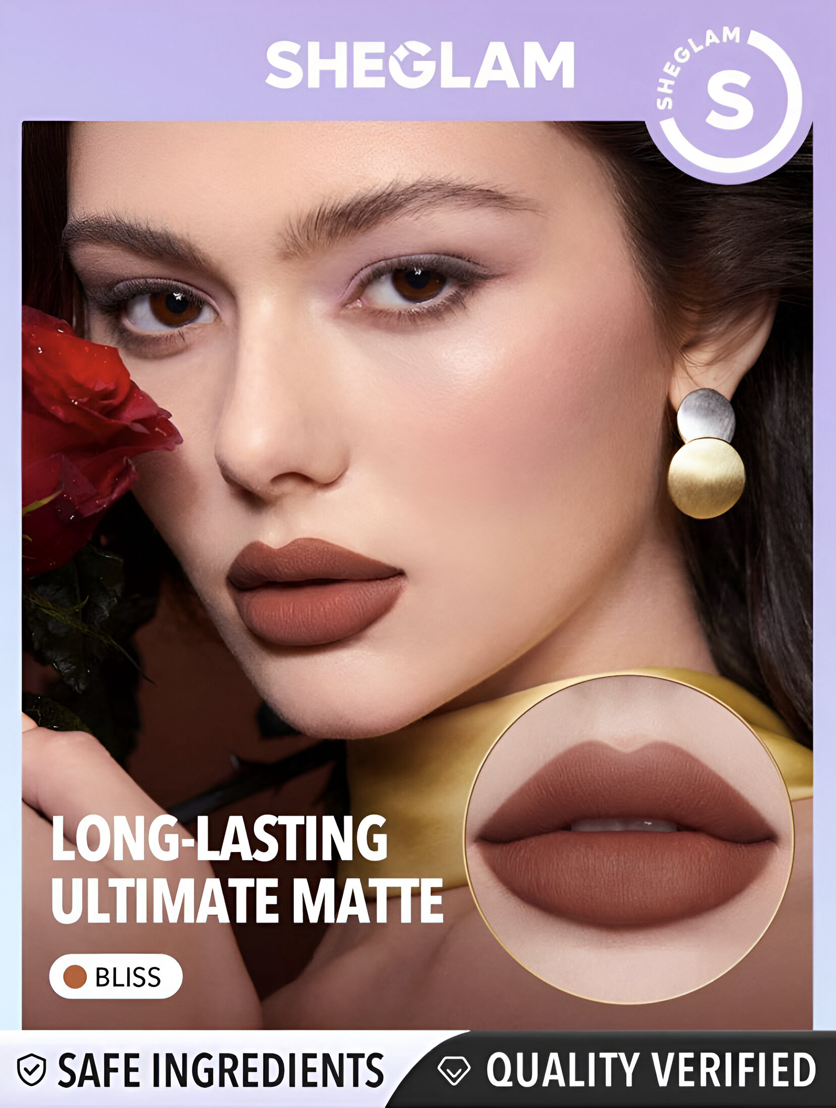 SHEGLAM DYNAMATTE BOOM LONG-LASTING MATTE LIPSTICK EMBER ROSE