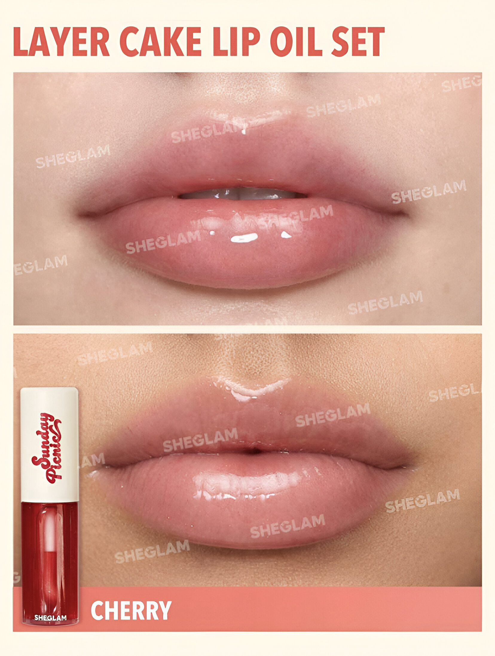 SHEGLAM SET DE BRILLOS PARA LABIOS CON DISEÑO DE PASTEL