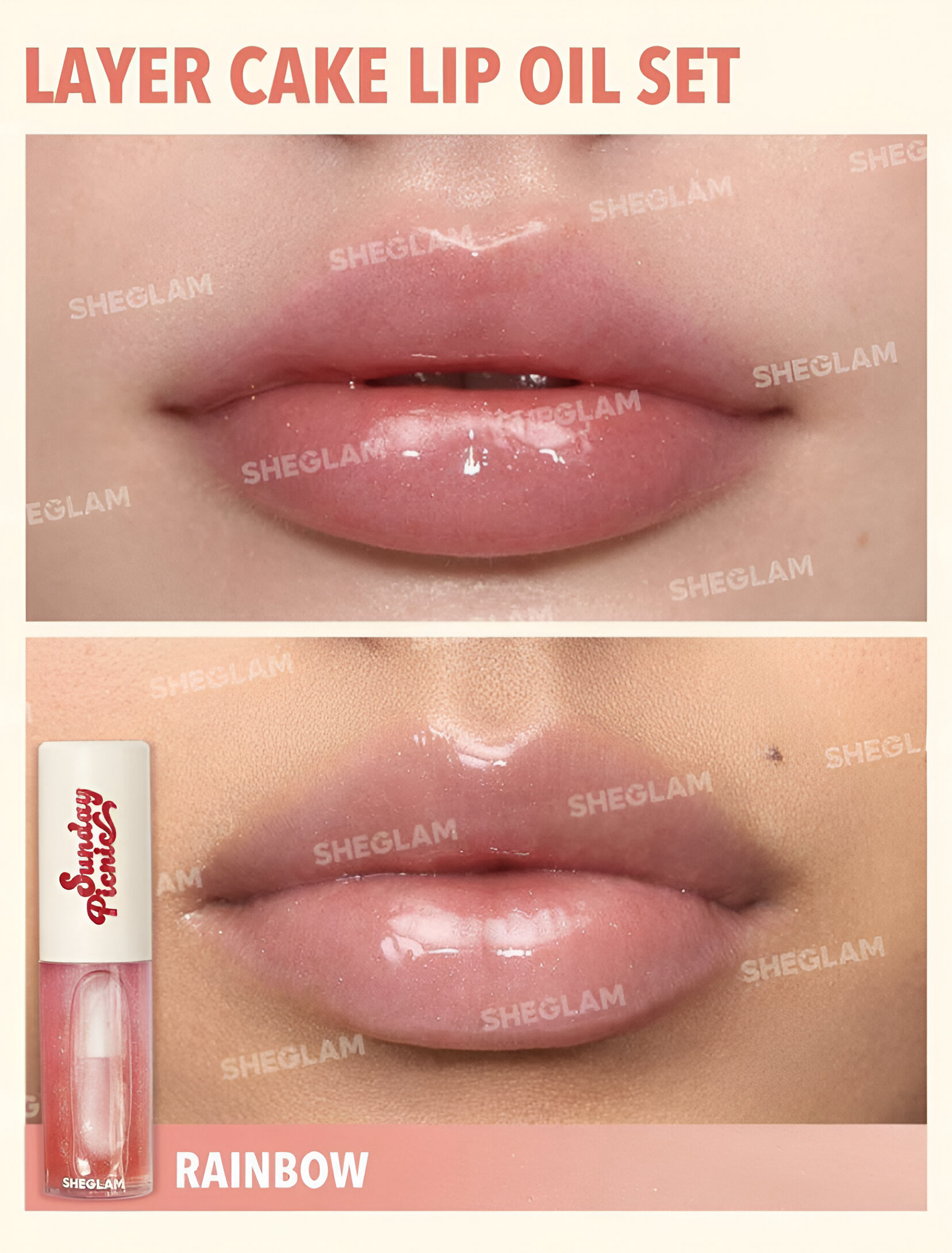 SHEGLAM SET DE BRILLOS PARA LABIOS CON DISEÑO DE PASTEL