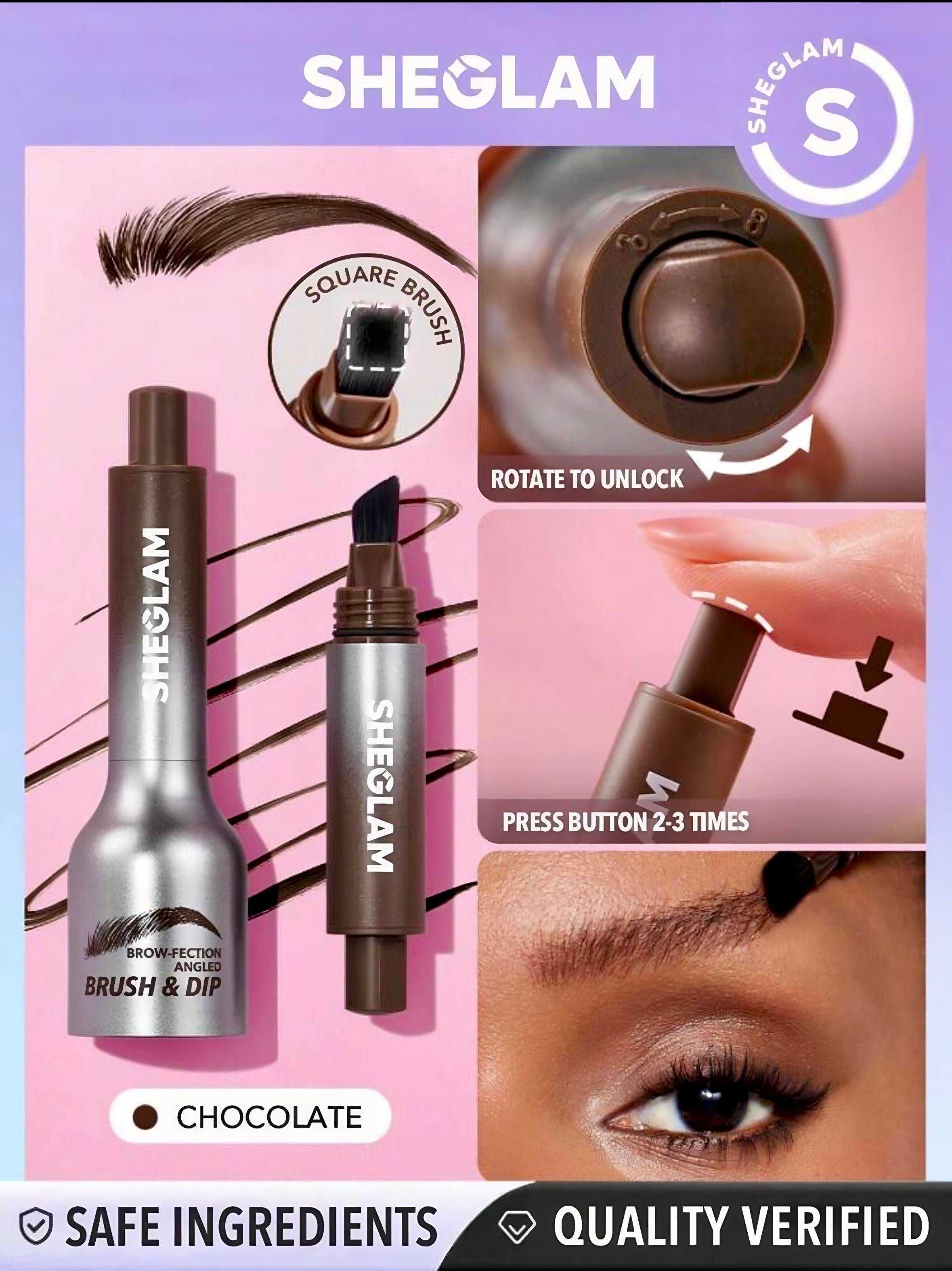 SHEGLAM PINCEL ANGULAR PARA CEJAS BROW-FECTION & DIP